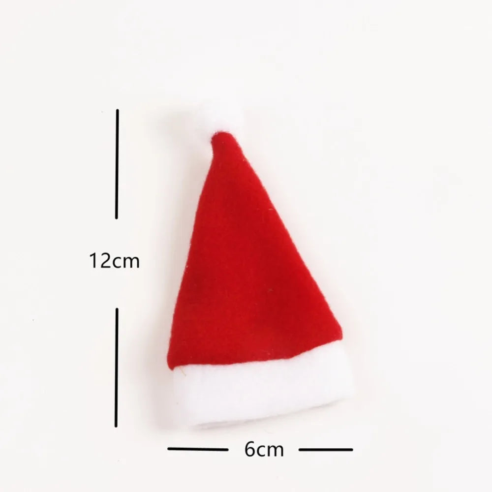 Mini Christmas Santa Hat Toppers for Bottles, Cups & Cutlery