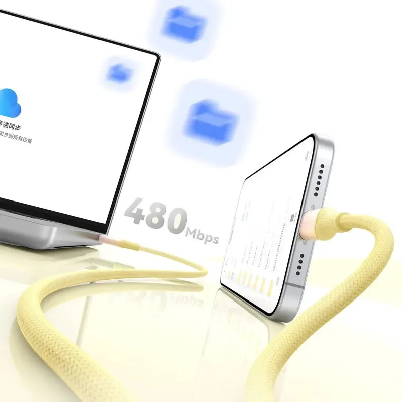 120W USB-C Fast Charging Nylon Braided Cable – Type-C