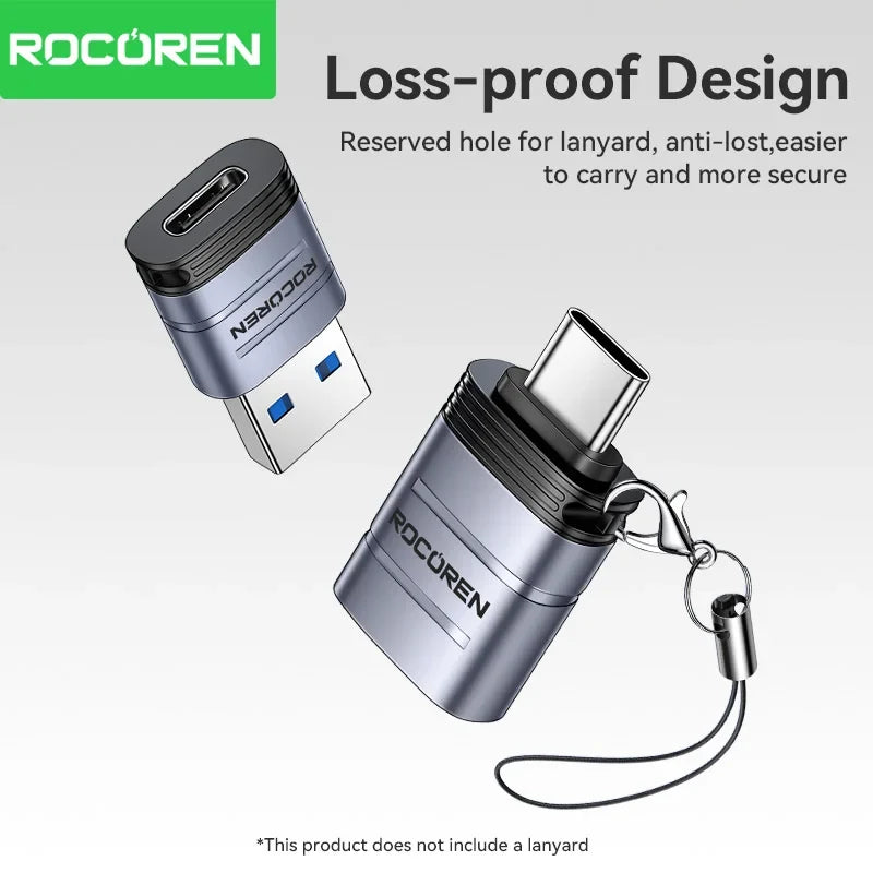 Rocoren USB-C to USB-A OTG Adapter USB 3.2 5Gbps Converter