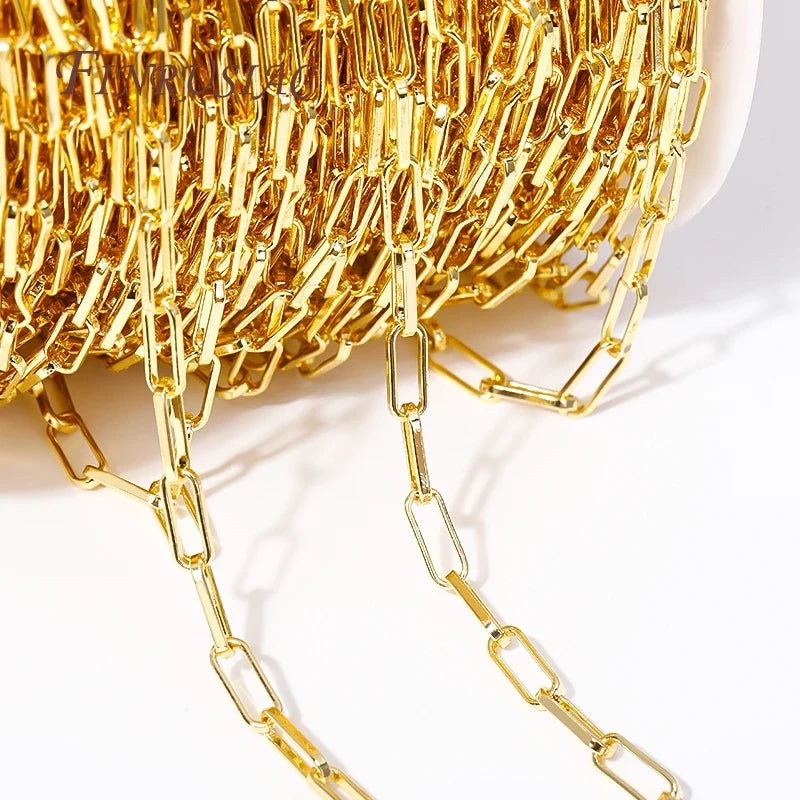 18K Gold Plated Brass Chain Spool – 4 Styles DIY Jewelry