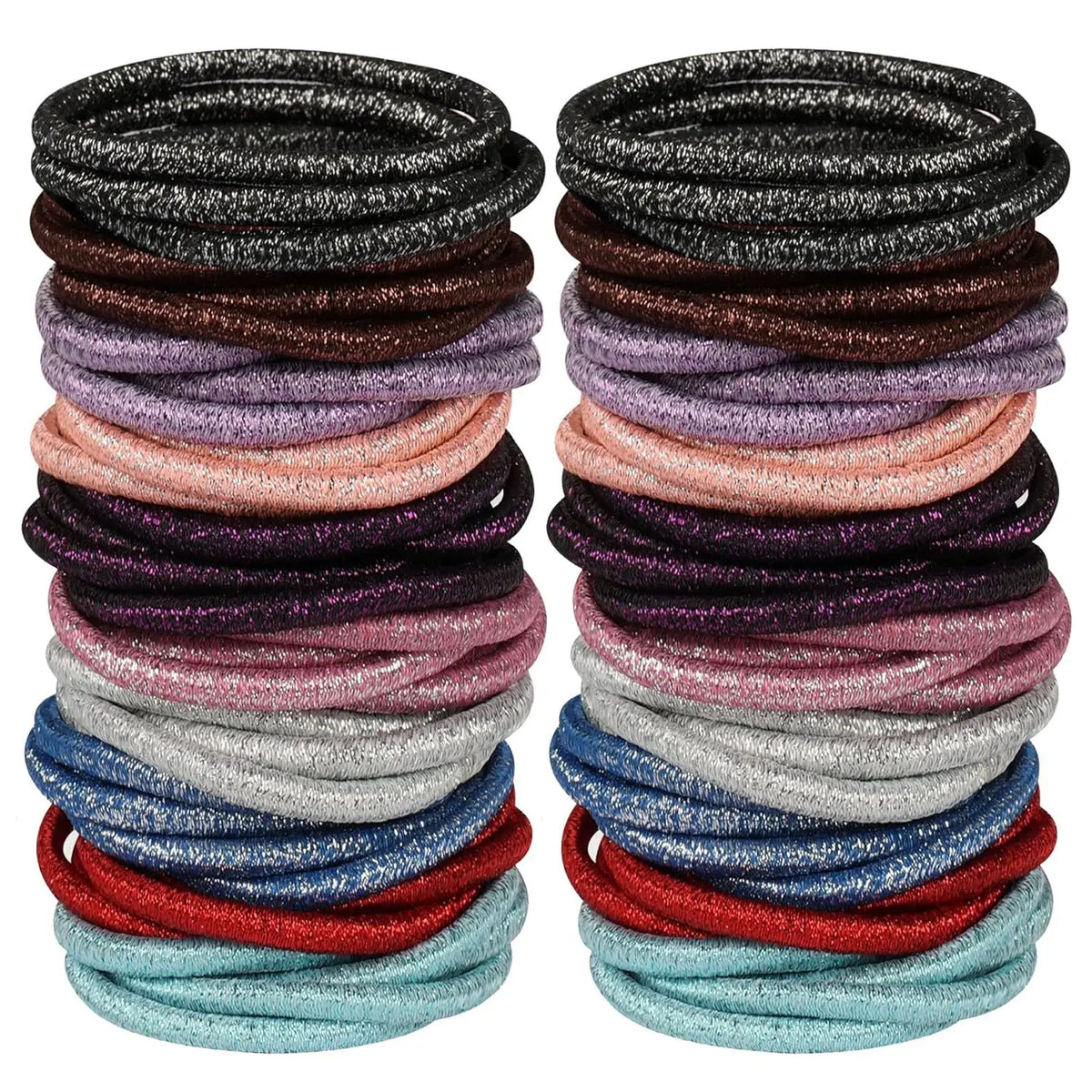 Black Elastic Hair Ties 4MM Ponytail Holders 10/30/50 Pack