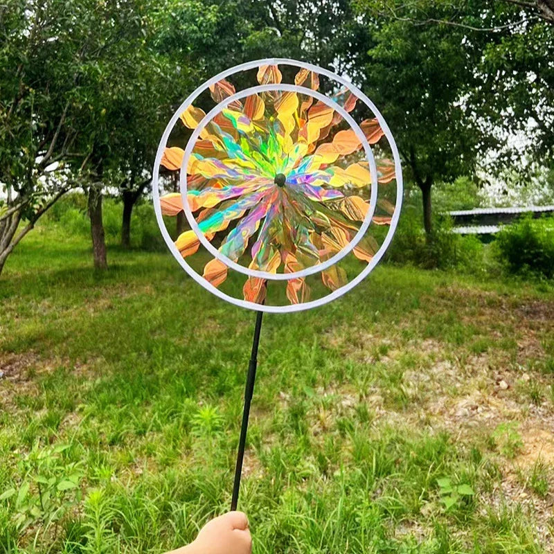 Reflective Sunflower Windmill – Bird-Deterrent Garden Decor, 6 Colors