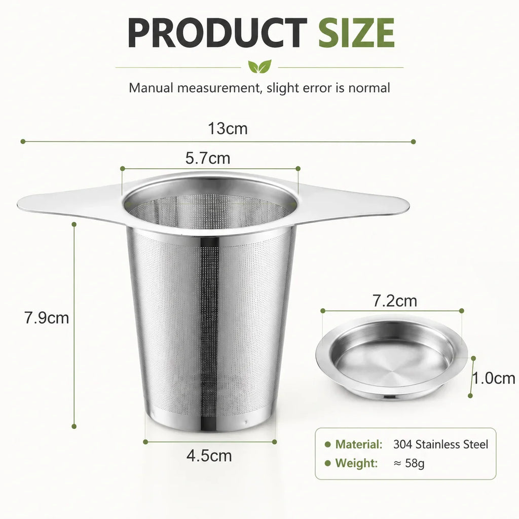 Stainless Steel Tea Infuser with Lid | Loose Leaf Strainer