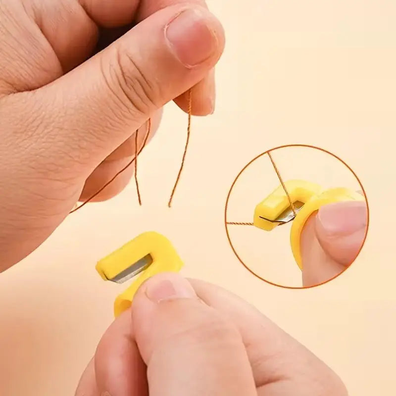 5-Pack Finger Ring Thread Cutters – Safe Blade for Sewing & DIY