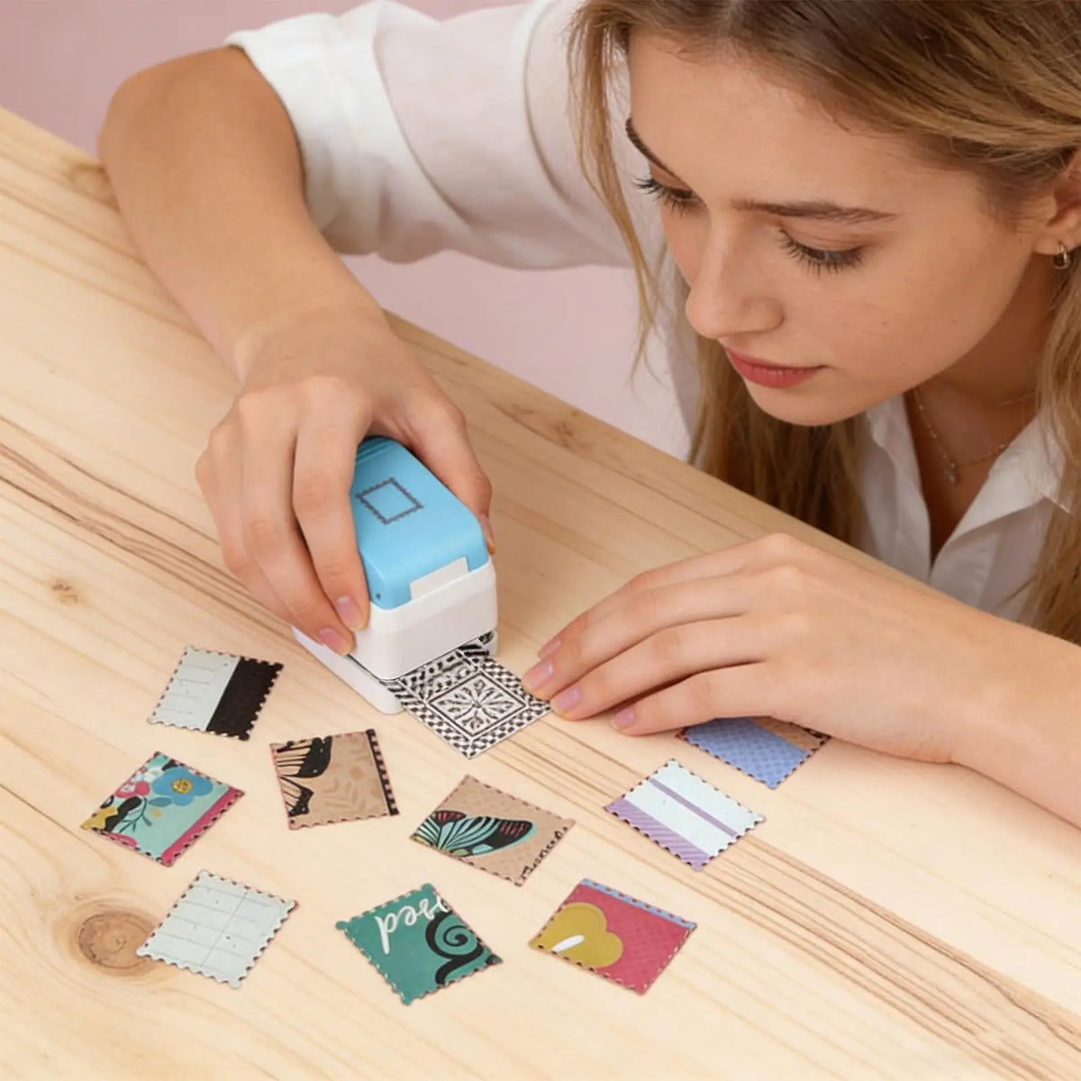 Square Postage Stamp Paper Punch – Craft Shape Cutter