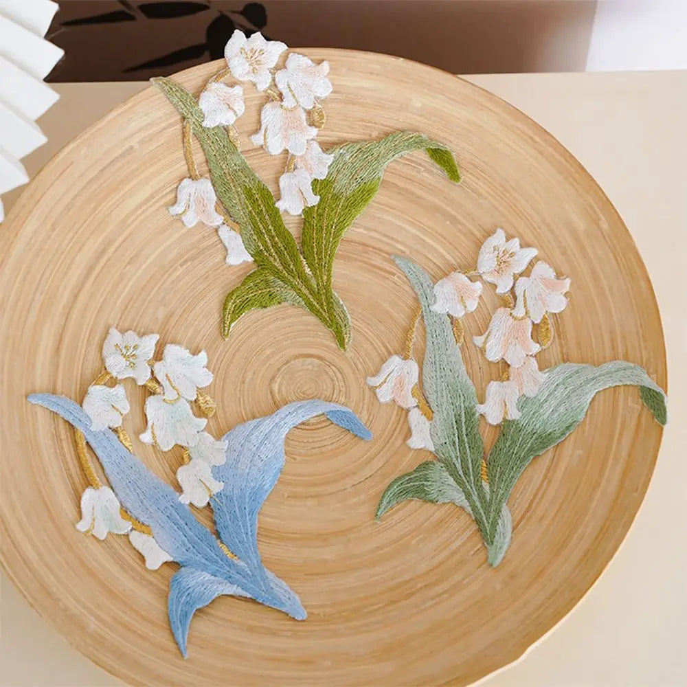 Orchid Embroidery Iron-On Patch – DIY Fabric Decoration