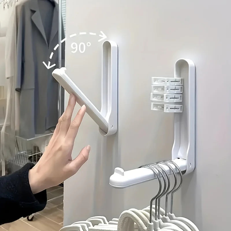 Foldable Clothes Hanger Organizer with Hooks | Space-Saving Rack