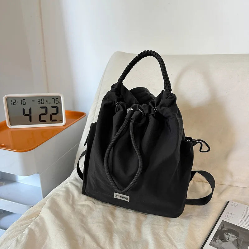 Nixie Large Canvas Drawstring Backpack – Women's Travel Tote