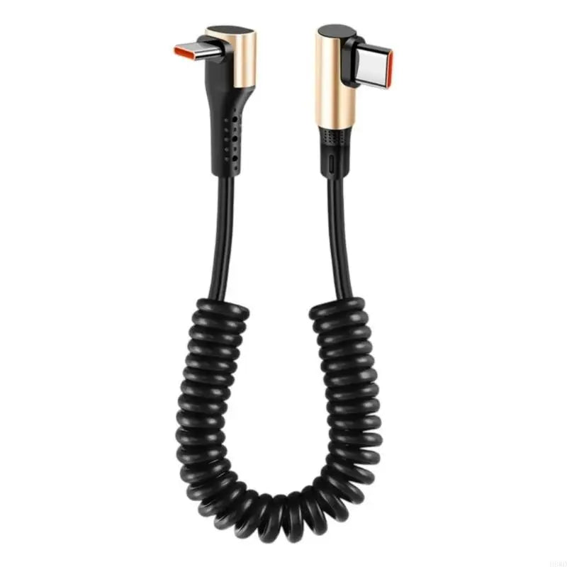 240W USB-C Coiled Spring Cable – Fast Charging Compact Head