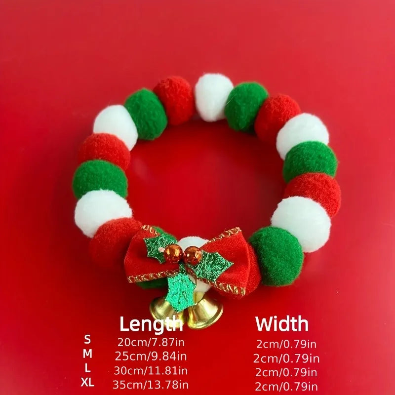 Christmas Dog Bowtie Collar – Adjustable Santa Pet Necktie