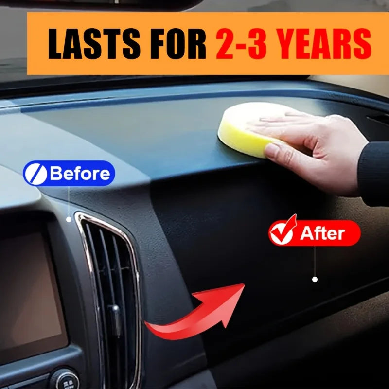 Car Plastic Restorer & Interior Wax Polish – Restores Black Shine