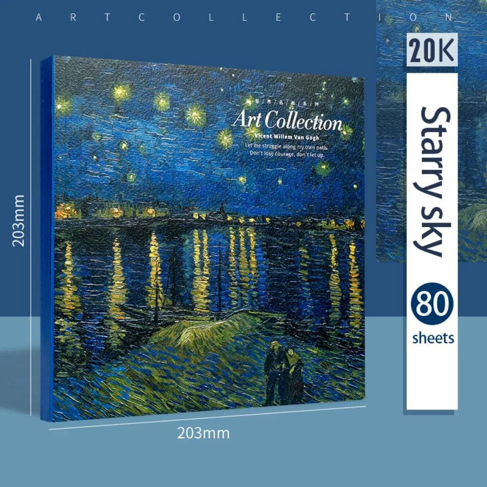 Starry Sky Square Sketchbook – 80 Sheets Blank Thick Sketch Pad