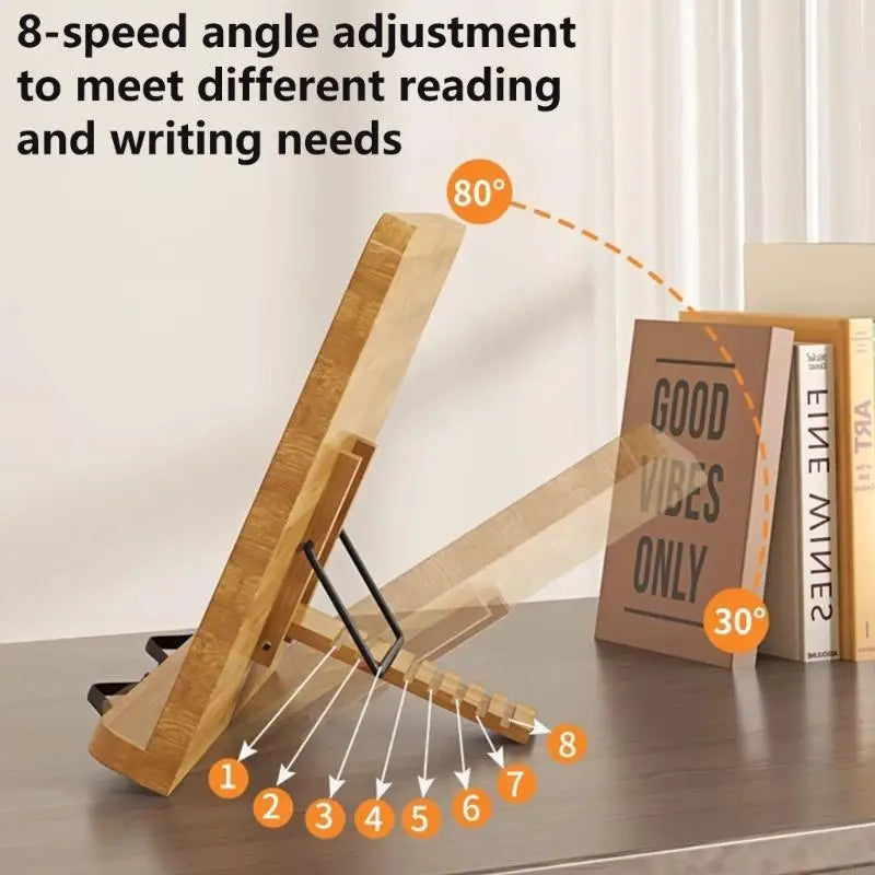 Wooden Laptop & Reading Stand | Non-Slip, Multi-Angle, Foldable