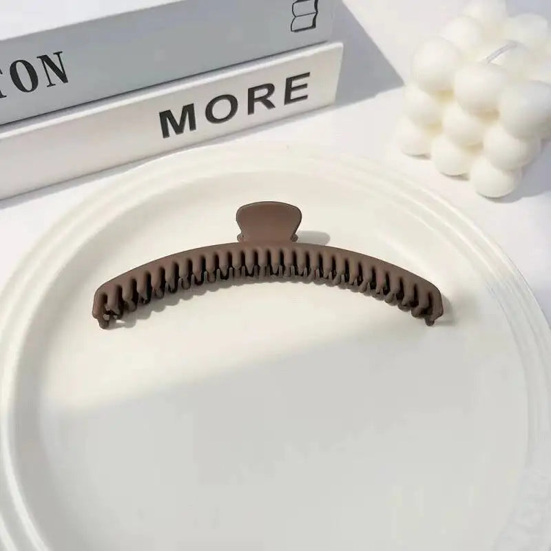 Matte Coffee Large Hair Claw Clip – Korean Shark Clamp