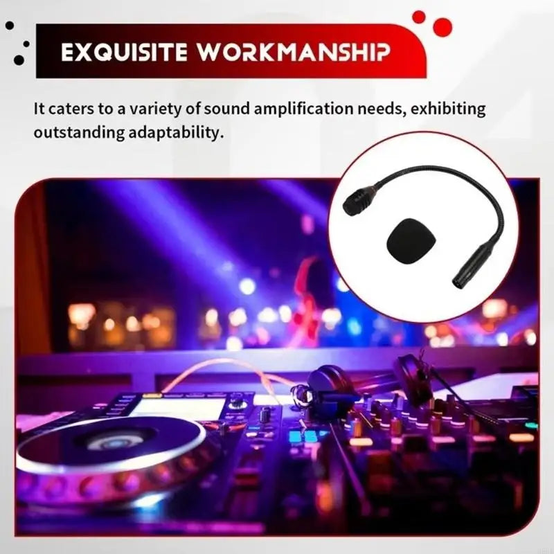 Gooseneck Microphone XLR Cardioid | Flexible Neck & Windscreen