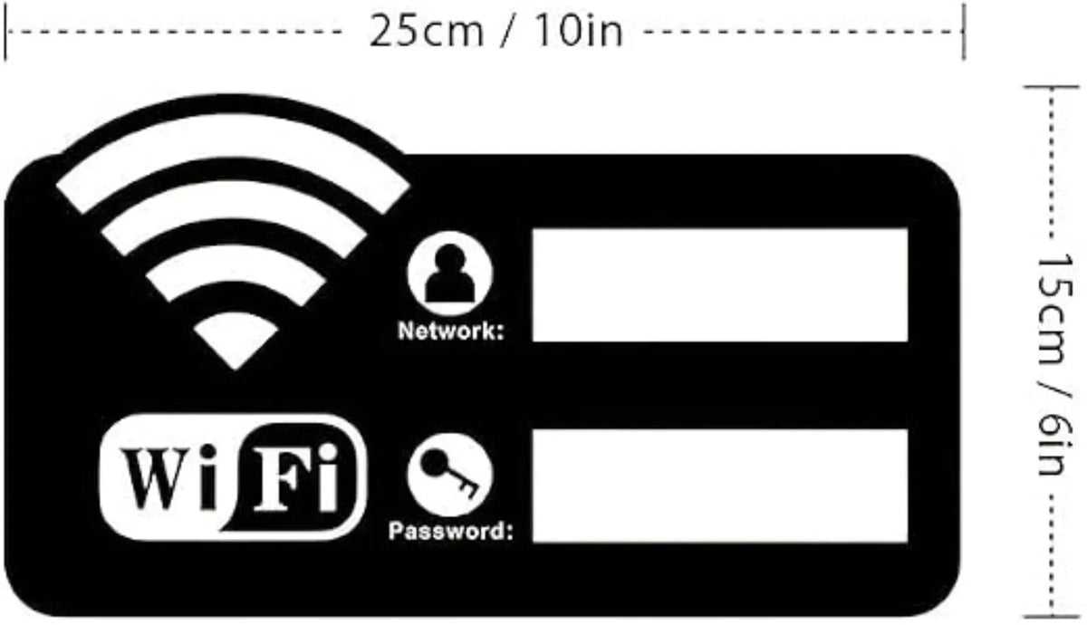 WiFi Password Wall Plaque – Self-Adhesive Wooden Sign + Pen