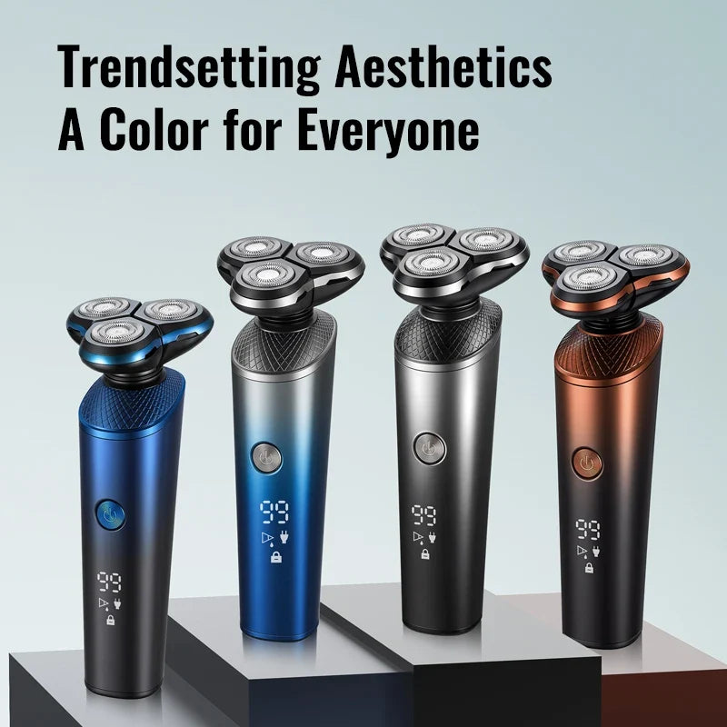 Triple Blade Rotary Electric Shaver for Men | IPX6 Washable