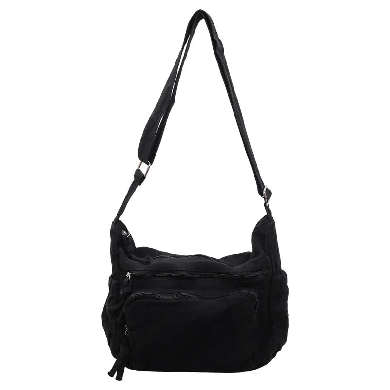 Vintage Japanese Canvas Shoulder Bag – Large Capacity Unisex