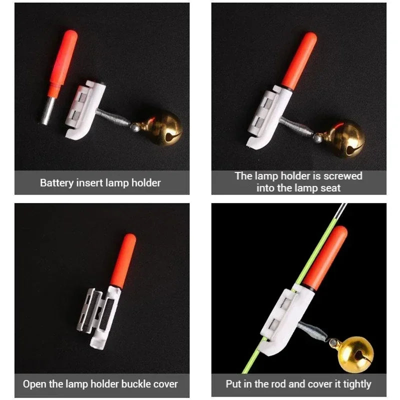 5Pcs LED Fishing Bite Alarm Light Stick Rod Bell CR425