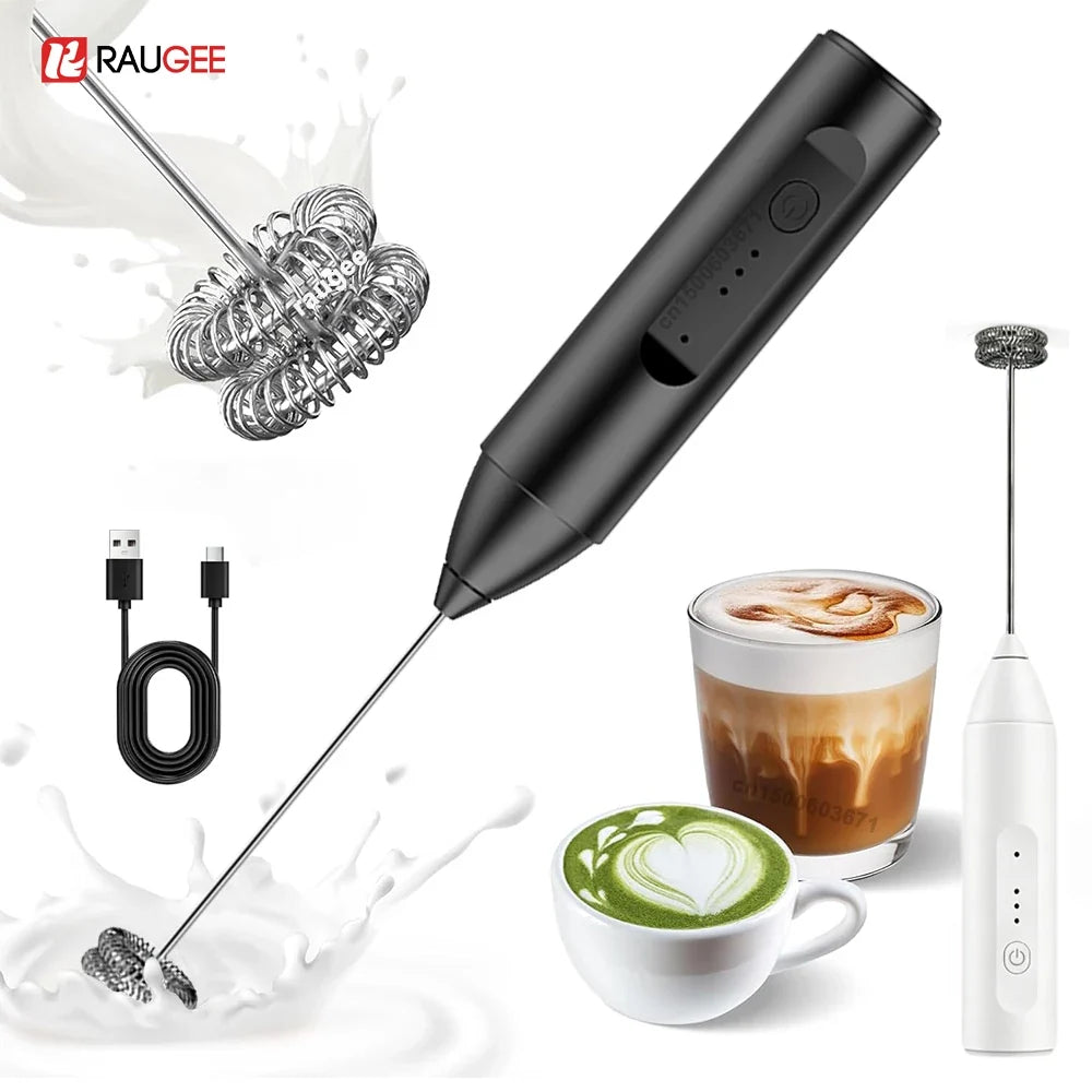 Raugee Rechargeable Handheld Milk Frother & Coffee Whisk