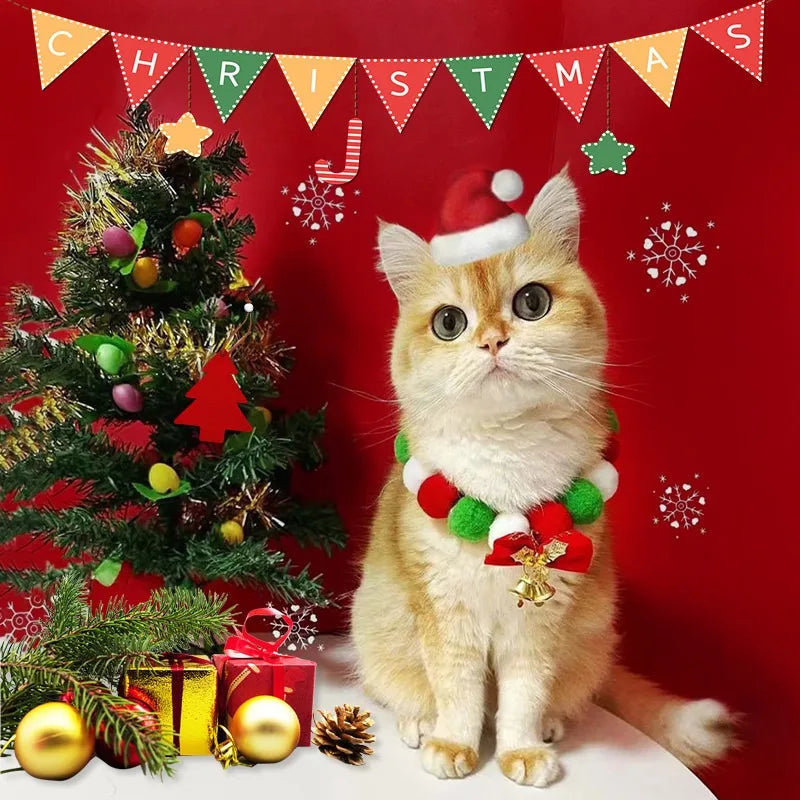 Christmas Dog Bowtie Collar – Adjustable Santa Pet Necktie