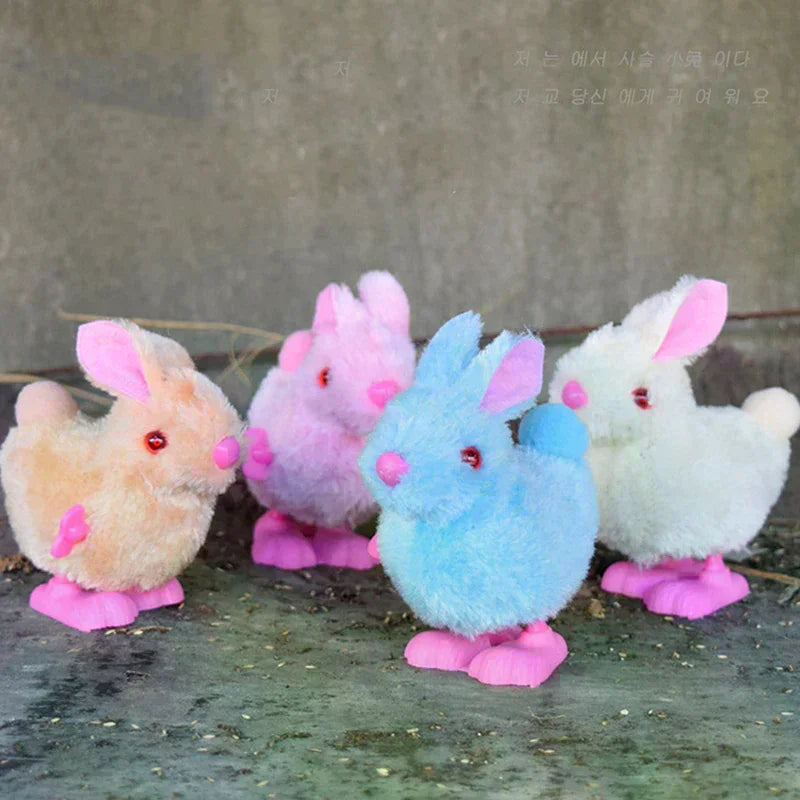 Wind-Up Hopping Plush Chick Cat Toy – Interactive Clockwork Kitten