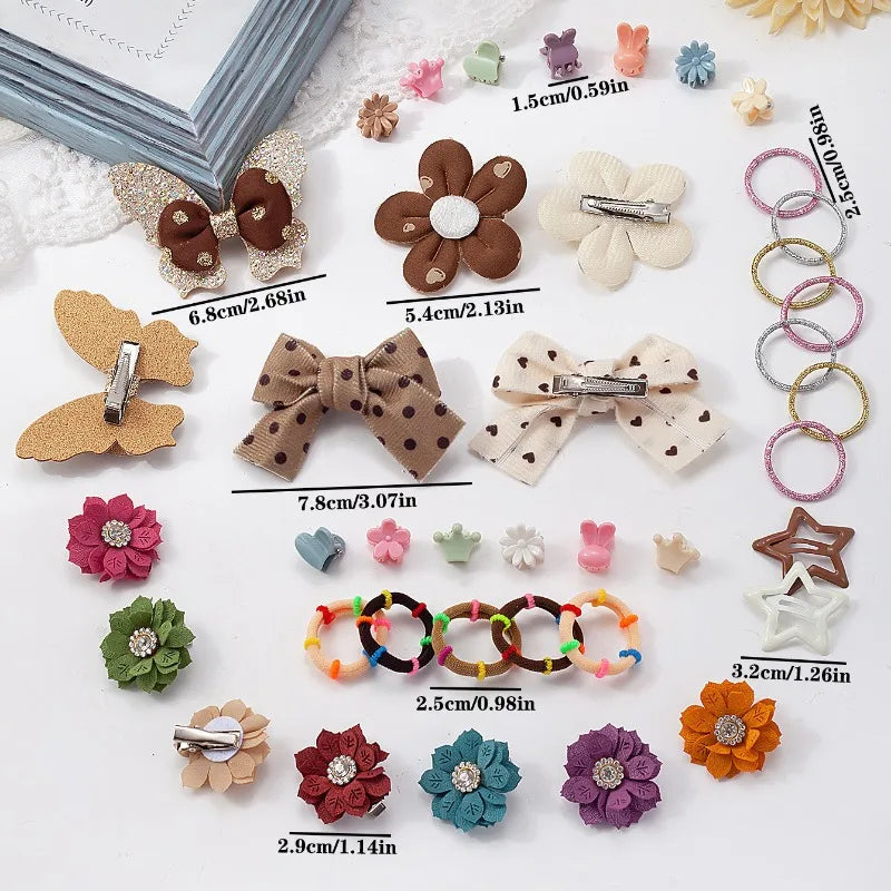 763-Piece Girls Hair Accessories Set – Bows, Clips & Ties