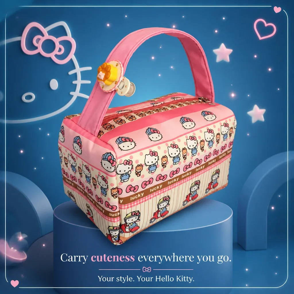 Sanrio Hello Kitty Makeup Bag | Kawaii Travel Toiletry Organizer