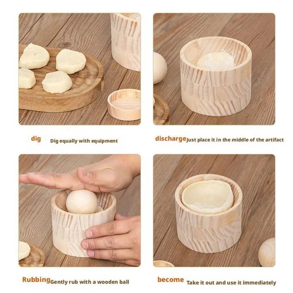 Wooden Dumpling Wrapper Press Mold – DIY Dough Tool