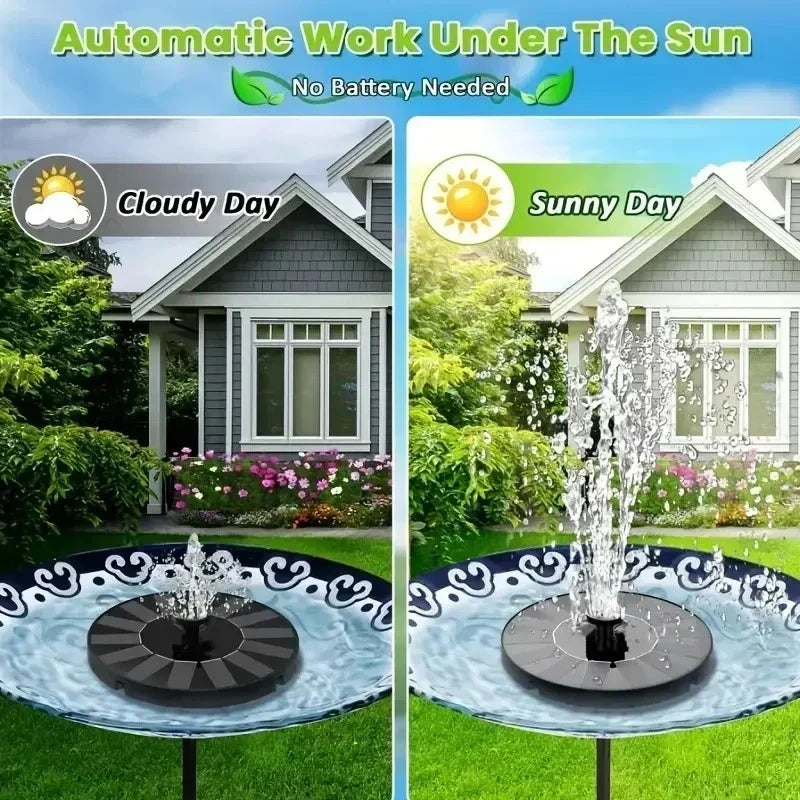 Solar Fountain Pump 16cm Floating 8 Nozzles – Garden Pond Bird Bath