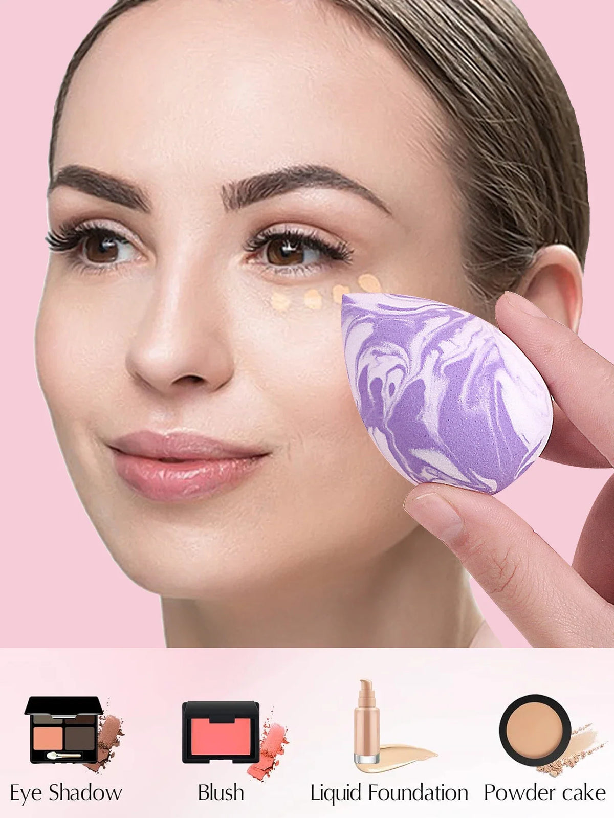 3PCS Two-Color Makeup Sponge Powder Puff – Dry & Wet Use