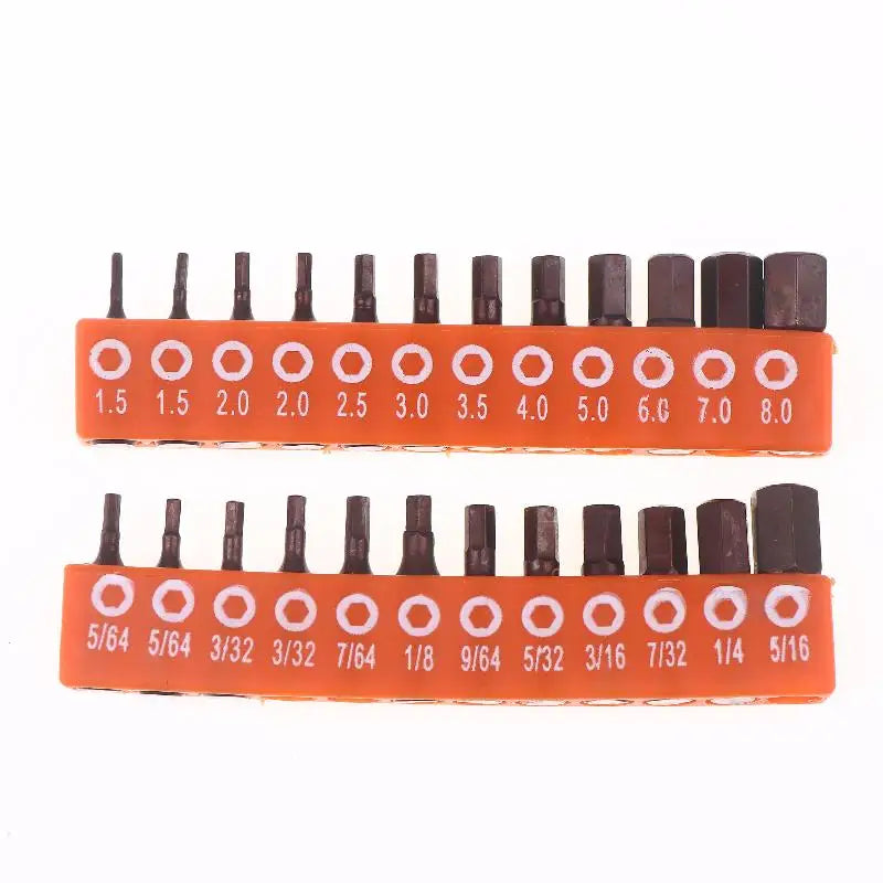 Magnetic Screwdriver Bit Set 12/24 Pc – 25mm Hex Shank S2 Steel