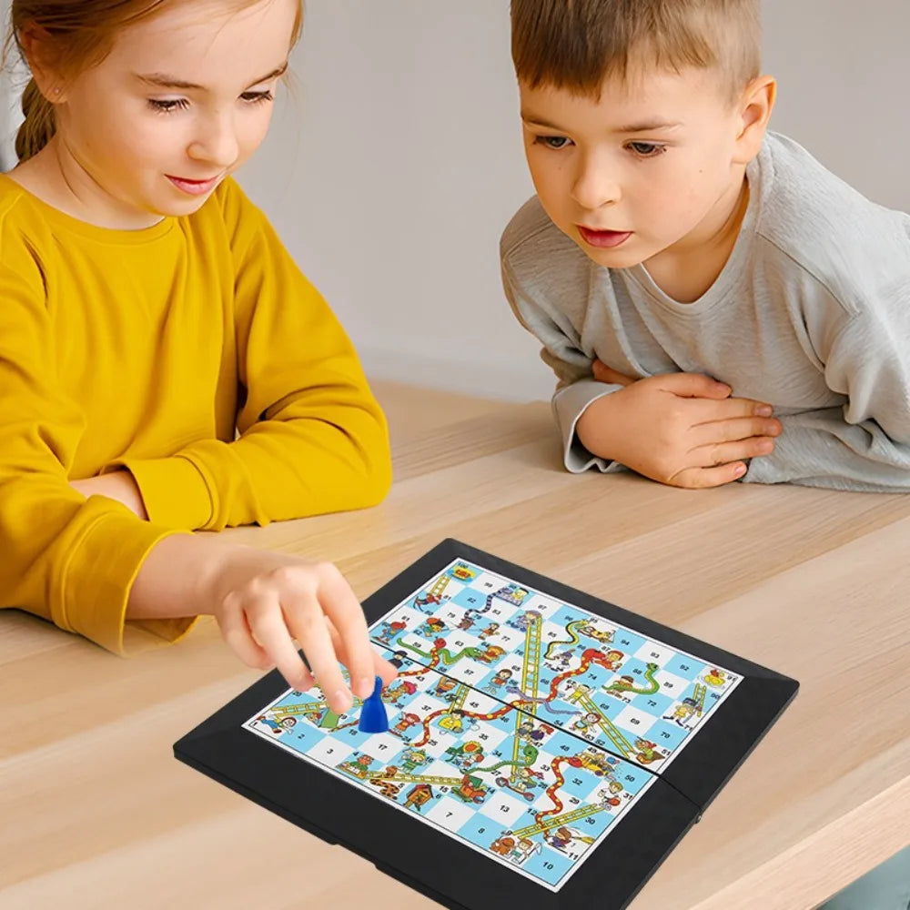 Foldable Ludo & Snake Board Game Set – Kids Family Toy