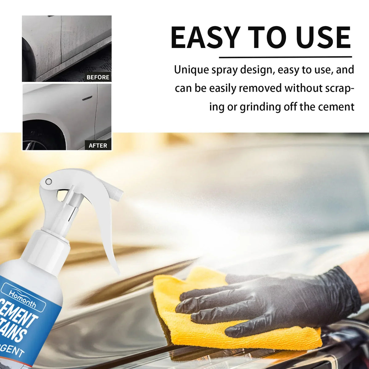 Homonth 100ml Car Cement Stain Remover Spray Kit | Auto Detailing