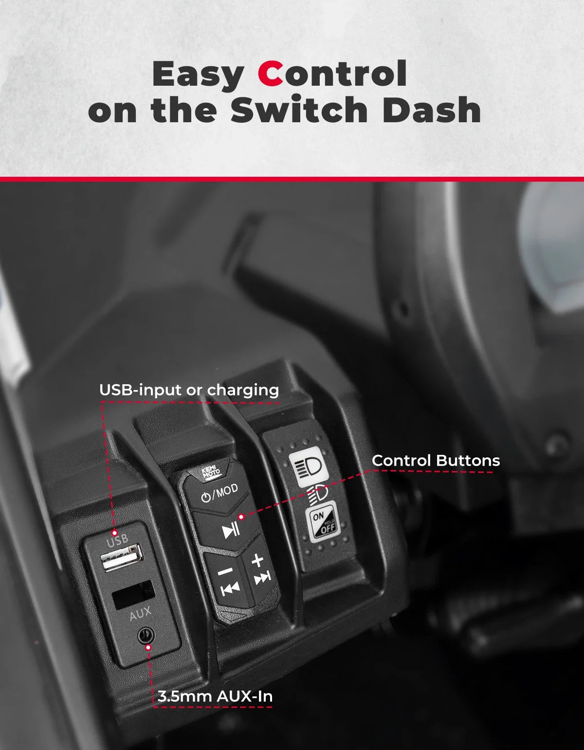 UTV Bluetooth Sound System 6.5" IP67 Speakers for RZR Can-Am