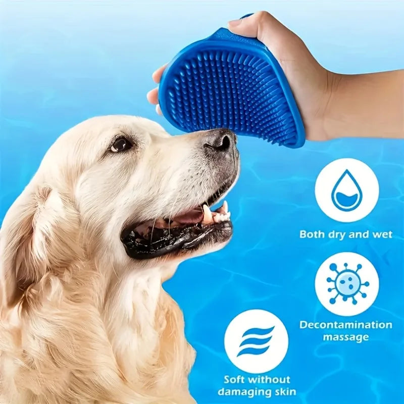 Silicone Pet Bath Brush – Cat & Dog Grooming Massage Comb