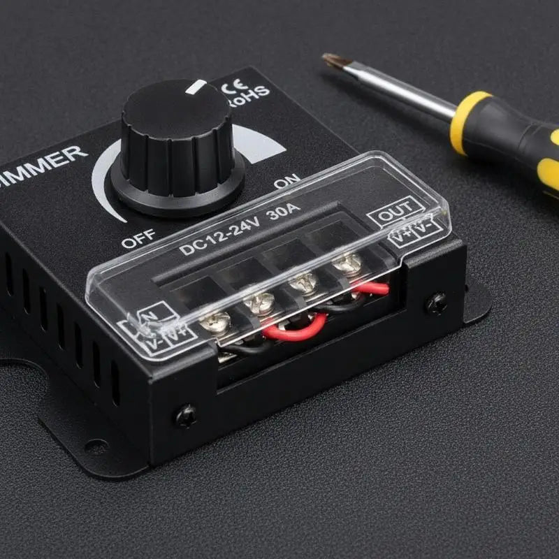 LED Dimmer DC 12V 24V 30A PWM Knob Brightness Controller