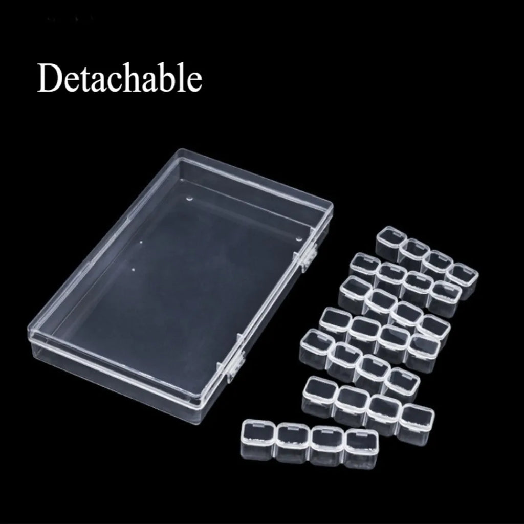 28-Compartment Nail Art Organizer – Rhinestone Storage Case