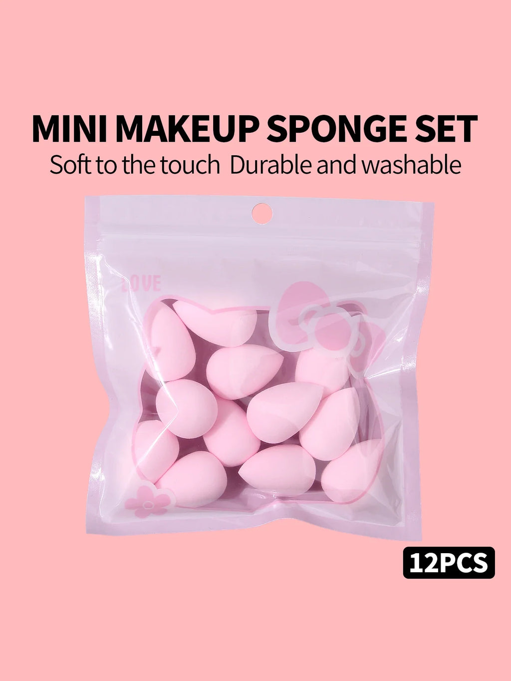 12Pcs Mini Makeup Sponges – Water-Expanding & Washable
