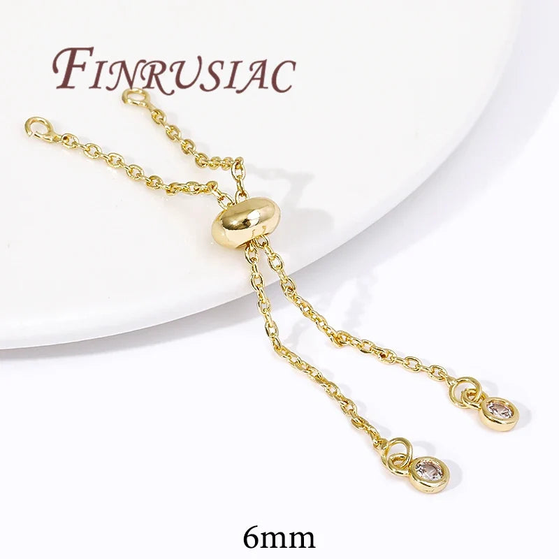18K Gold Plated Slider Extender Chain Bracelet | 6cm & 12cm