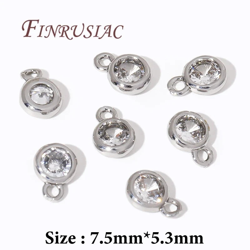 18K Gold Plated Brass Zircon Pendant Charms – DIY Jewelry Findings
