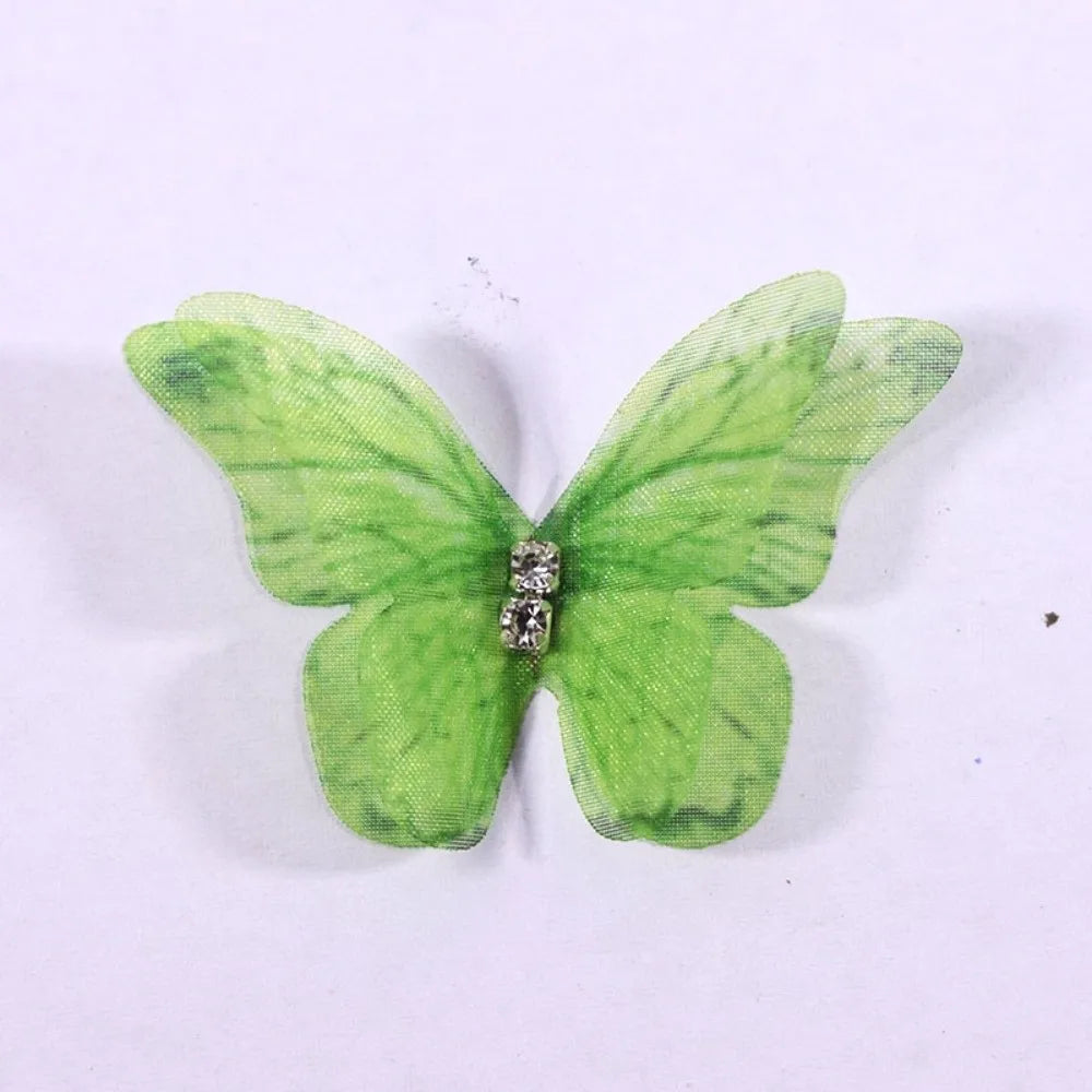 50Pcs 3D Organza Butterfly Appliques – Colorful Mesh Patches