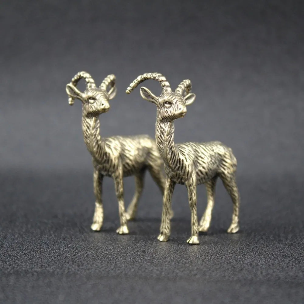 Brass Zodiac Sheep Statue | Chinese Zodiac Animal Figurine