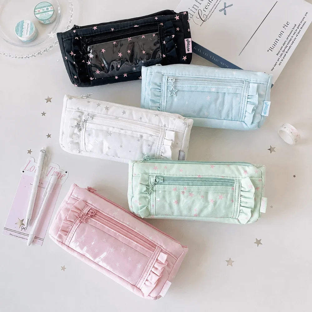 Transparent Pencil Case Large Capacity Badge Display Pen Bag