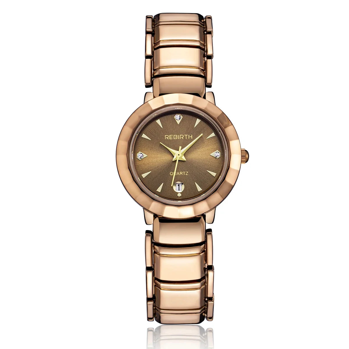 REBIRTH Women's Elegant Quartz Watch with Calendar Display