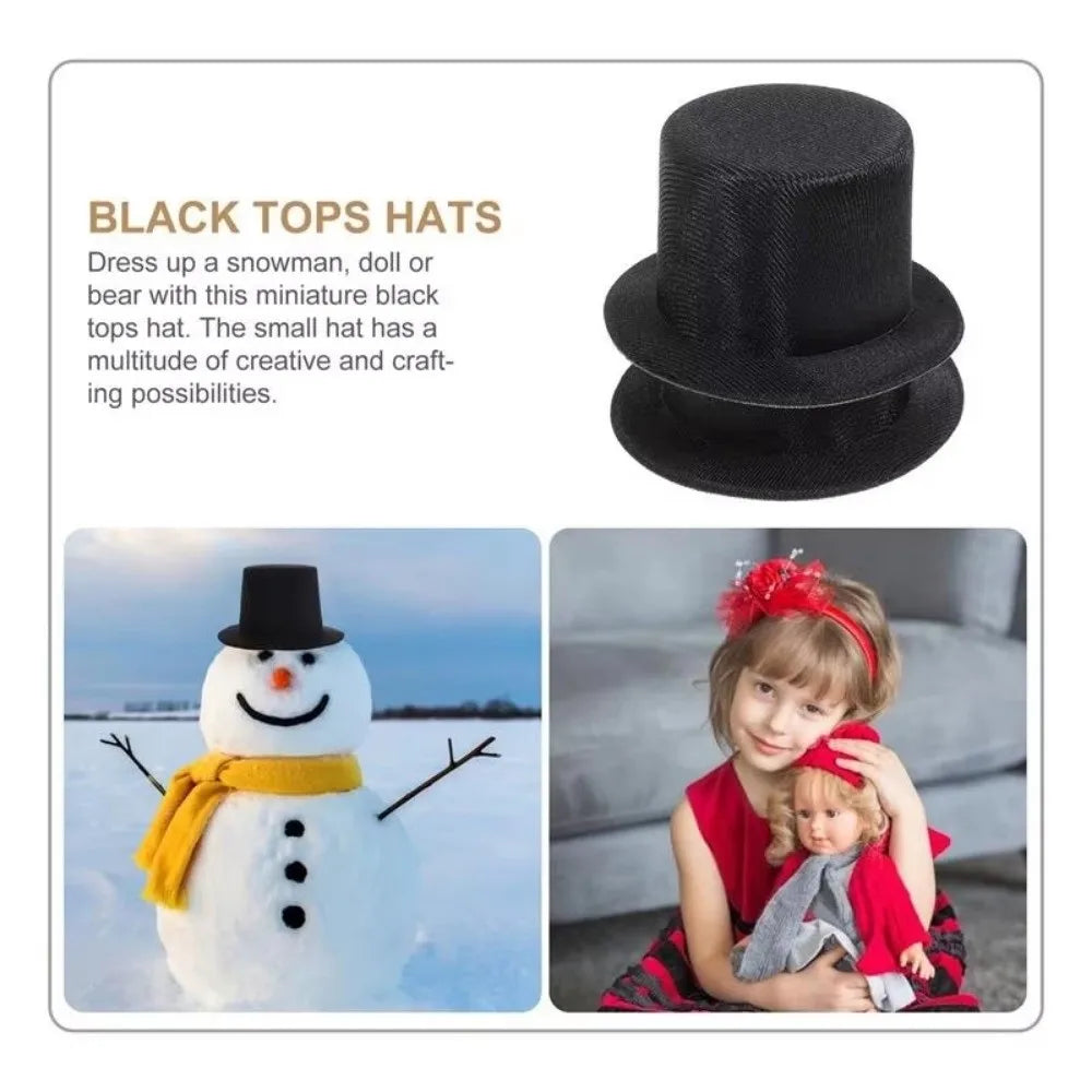 Mini Christmas Craft Hats – Snowman & Santa Cap Ornaments 2pc