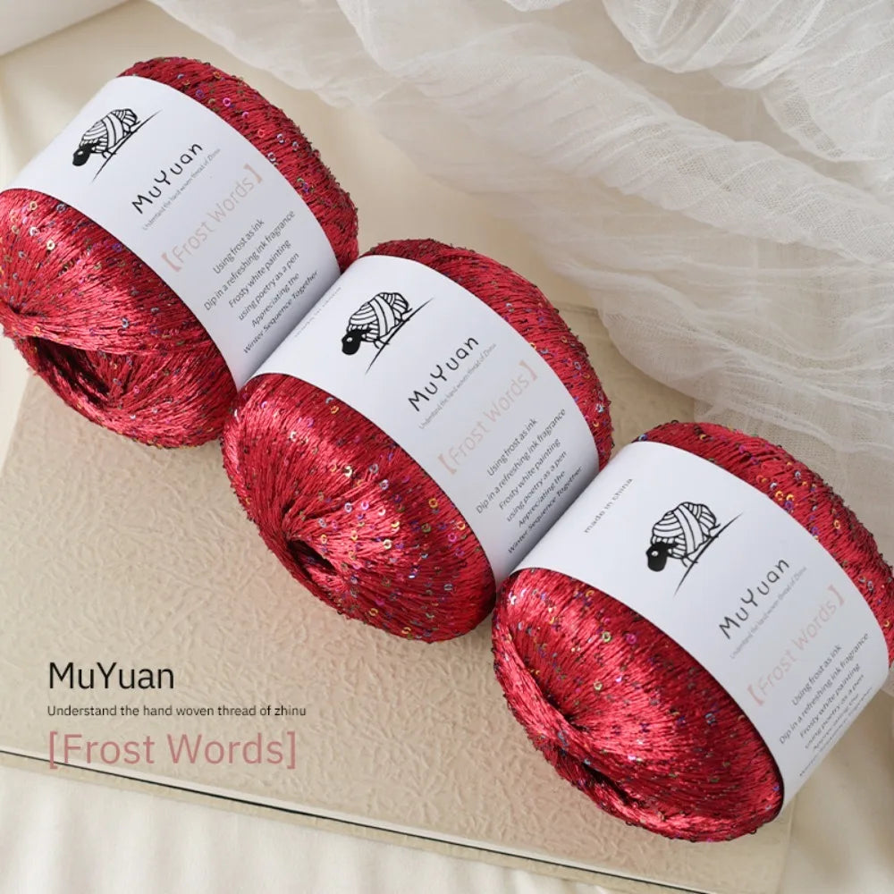 Nylon Sequin Crochet Thread 50g – DIY Woven Craft Yarn