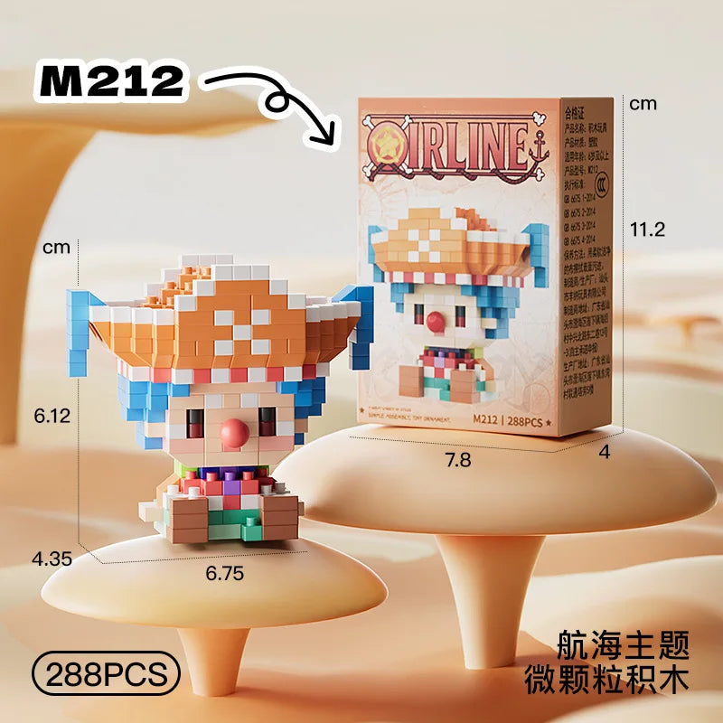 One Piece Anime Mini Block Figures – 20 Styles | 3D Assembly Toy