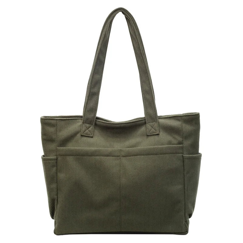 Women's Corduroy Shoulder Bag – Casual Versatile Handbag