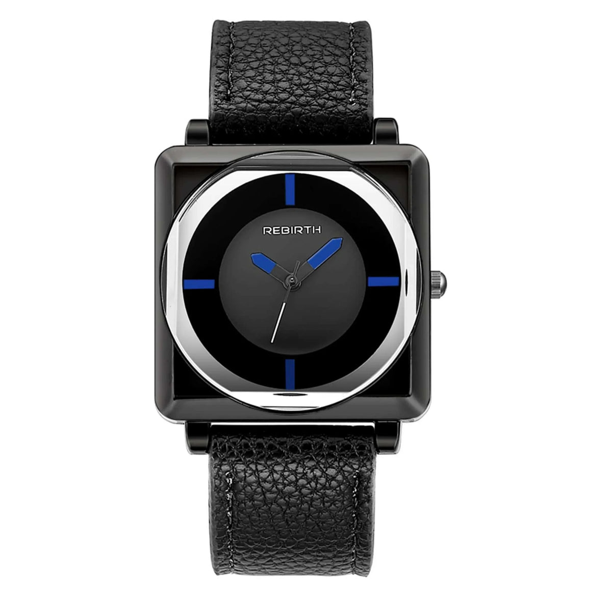 REBIRTH Women's Retro Square Quartz Watch – Leather Strap